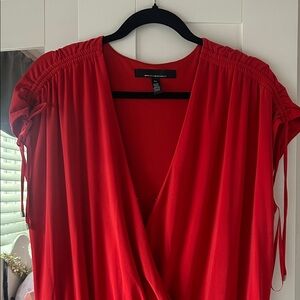 White House Black Market Red V-Neck Dress